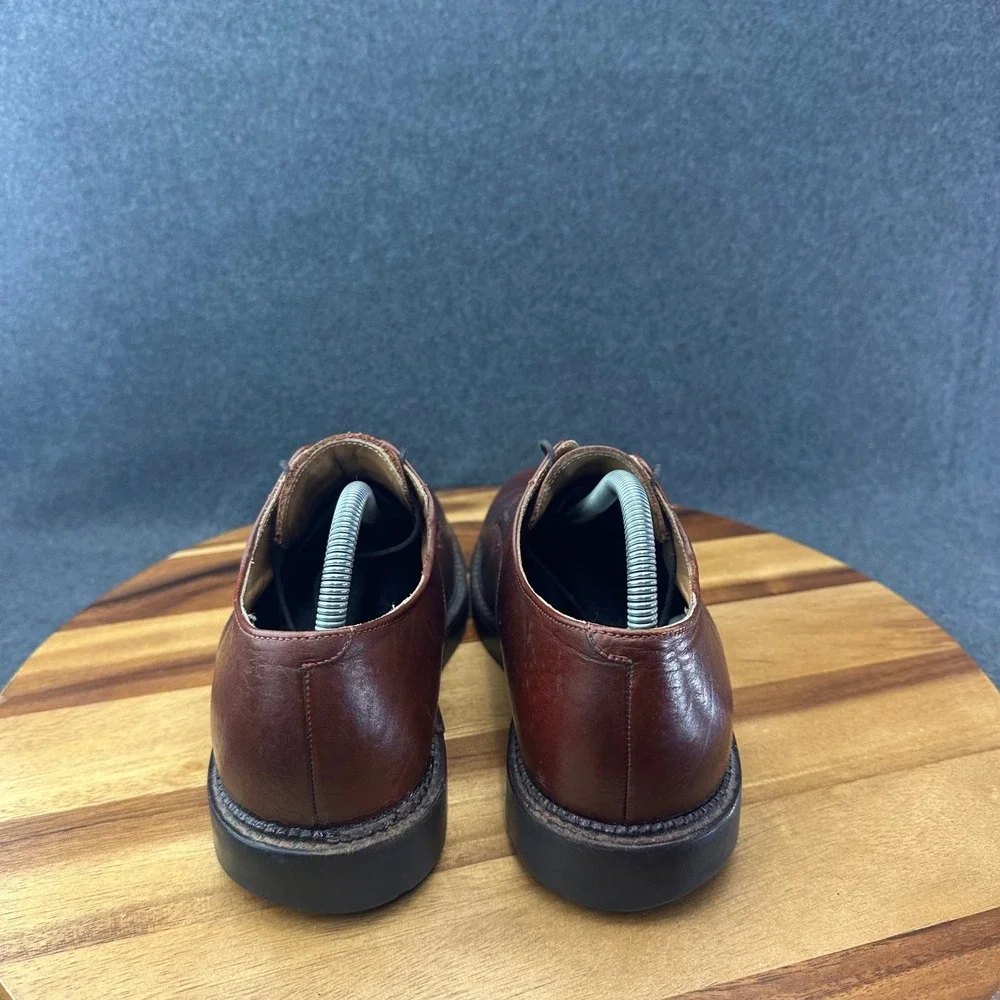 H.S. Trask & Co Mens 1101 Burgundy Bison Leather Derby Shoes Size 9 M USA Made